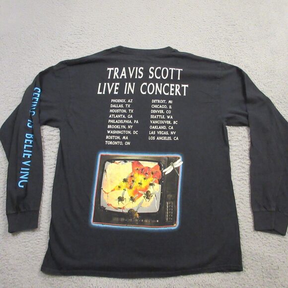 Travis Scott Seeing Is Believing T-Shirt size L 2017‎ USA Tour Cactus Jack - Picture 1 of 15